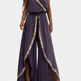 Lorena - Haljina Mono sa Zlatnim Detaljima