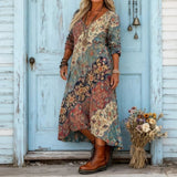 Maria - Casual Haljina s Dugačkim Rukavima s Vintage Inspiracijom