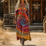 Maria - Casual Haljina s Dugim Rukavima Inspirirana Vintageom