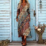 Maria - Casual Haljina s Dugačkim Rukavima s Vintage Inspiracijom