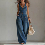 Sofia - Široki Denim Kombinezon