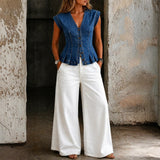 Vera - Denim top s V izrezom