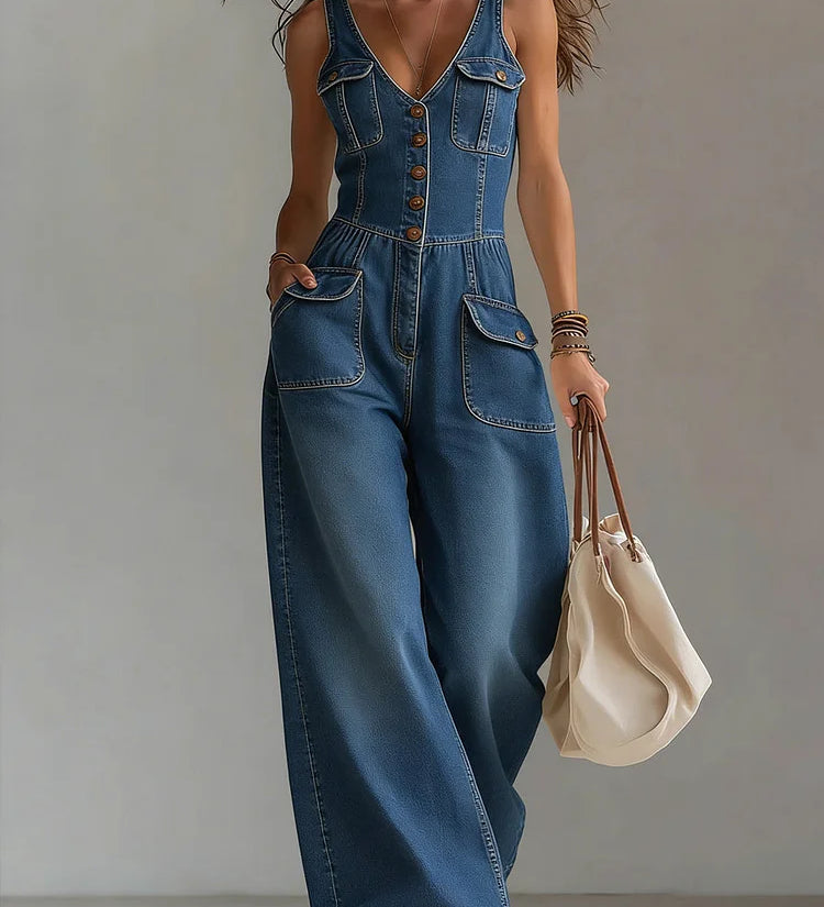 Sofia - Široki Denim Kombinezon
