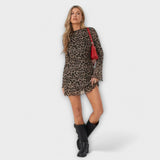 Haljina od mrežaste tkanine s leopard uzorkom