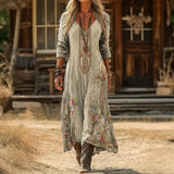 Maria - Casual Haljina s Dugim Rukavima Inspirirana Vintage Stilom