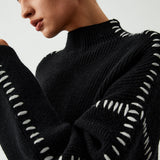 Alma | Oversize pulover s visokim ovratnikom i detaljima od pike