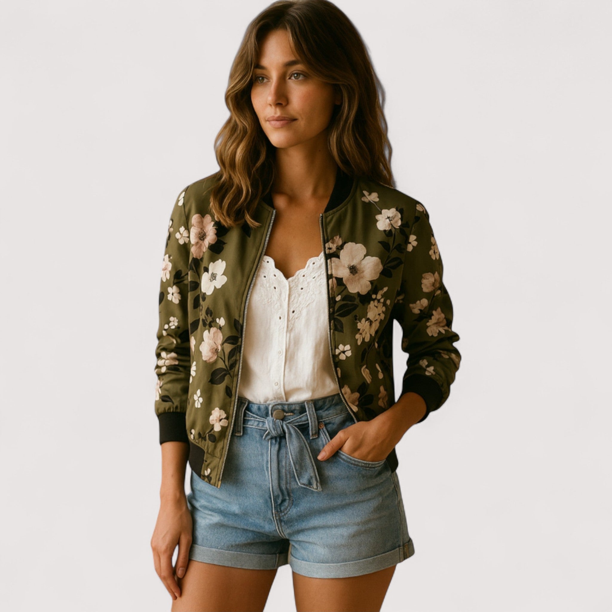 Lidia™ | Elegantna bomber jakna s cvjetnim uzorkom
