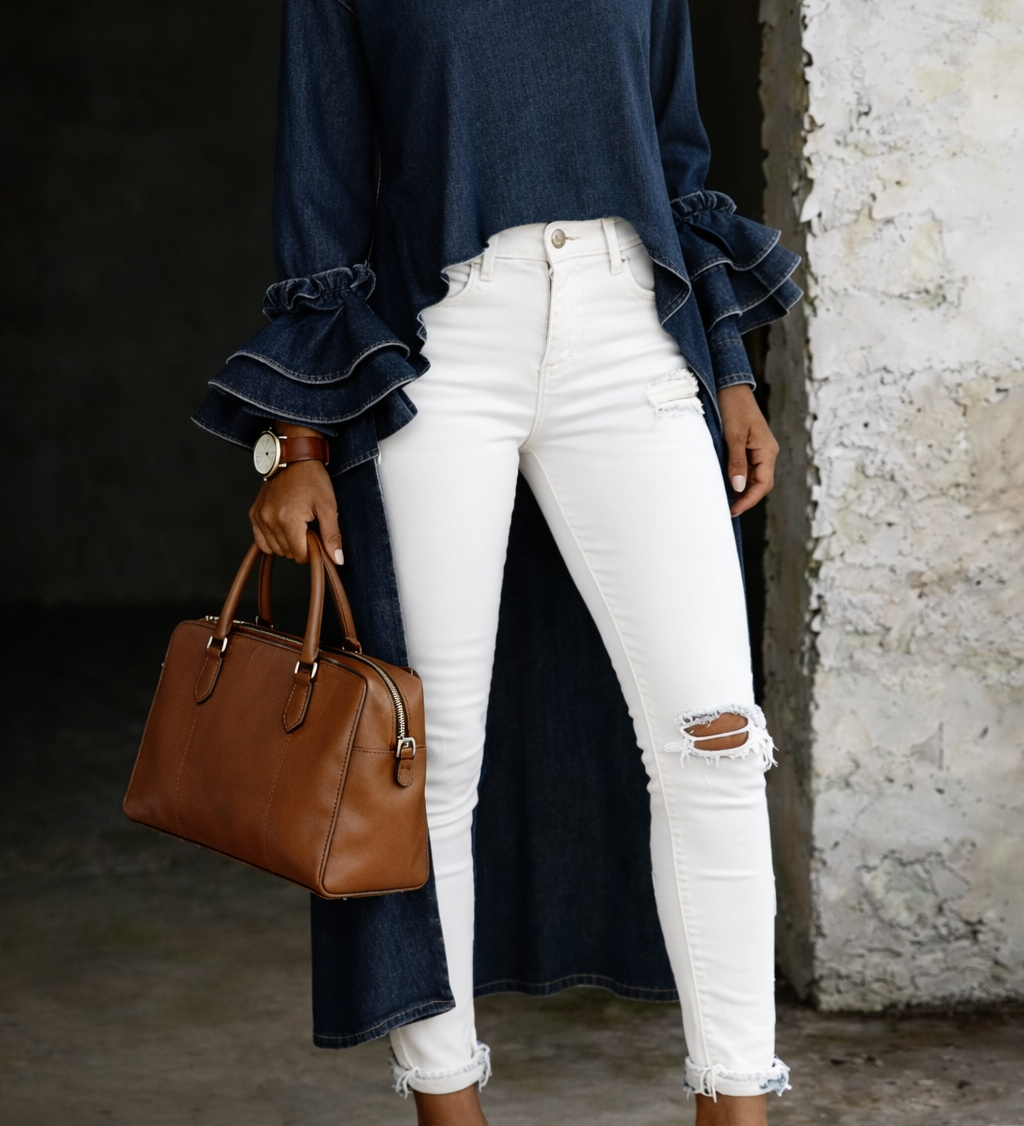 Vânia - Casual Denim Bluza