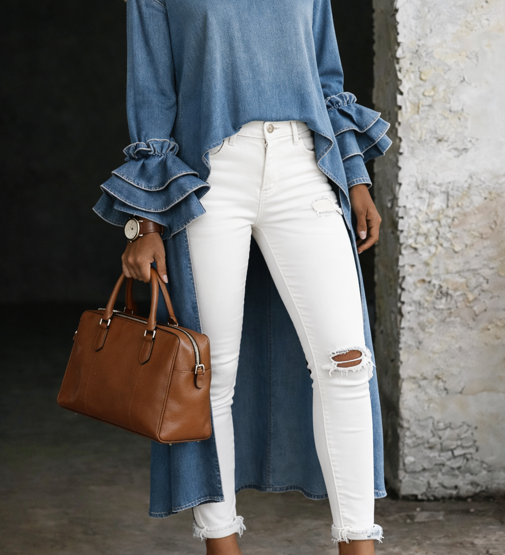 Vânia - Casual Denim Bluza