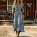 Maria - Casualna Haljina s Dugim Rukavima Inspirirana Vintage Stilom