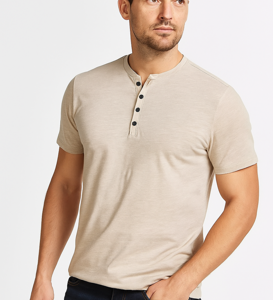 Henley Majica - Gola s Gumbima