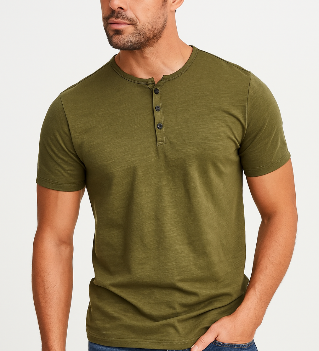 Henley Majica - Gola s Gumbima