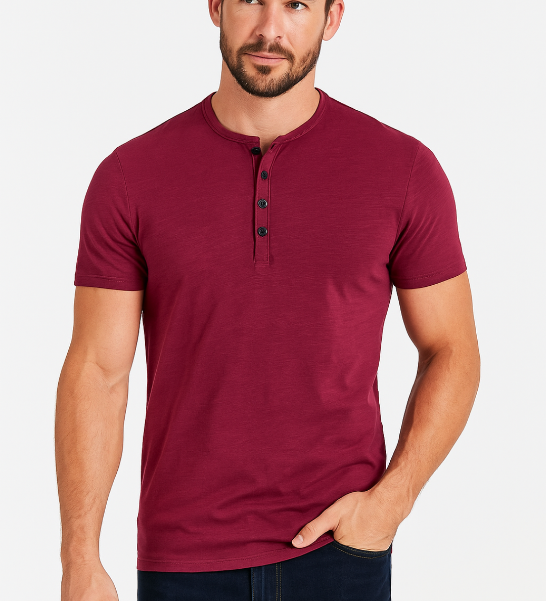 Henley Majica - Gola s Gumbima