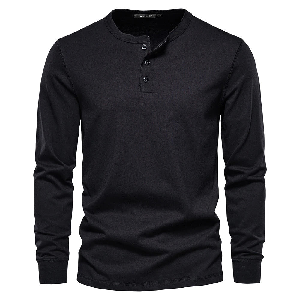 Camisa Henley - Mješavina Mekana Prozračna