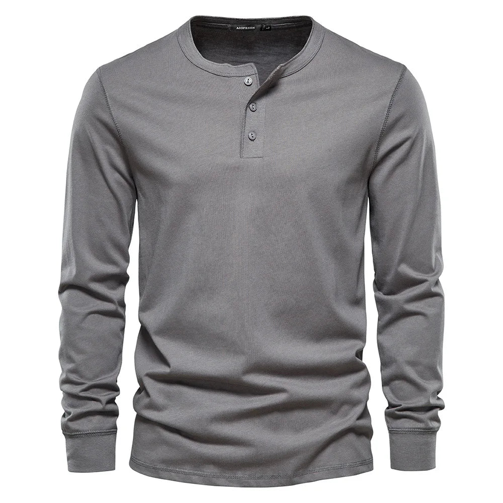 Camisa Henley - Mješavina Mekana Prozračna