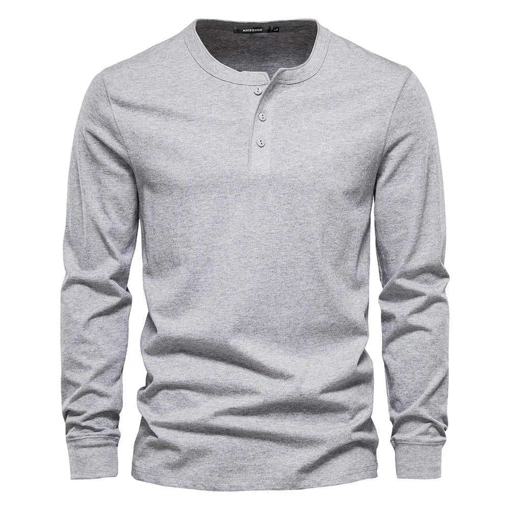 Camisa Henley - Mješavina Mekana Prozračna
