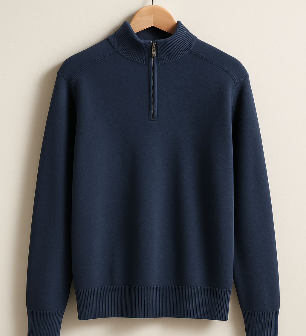 Pulover od pletenine - Polu-zip