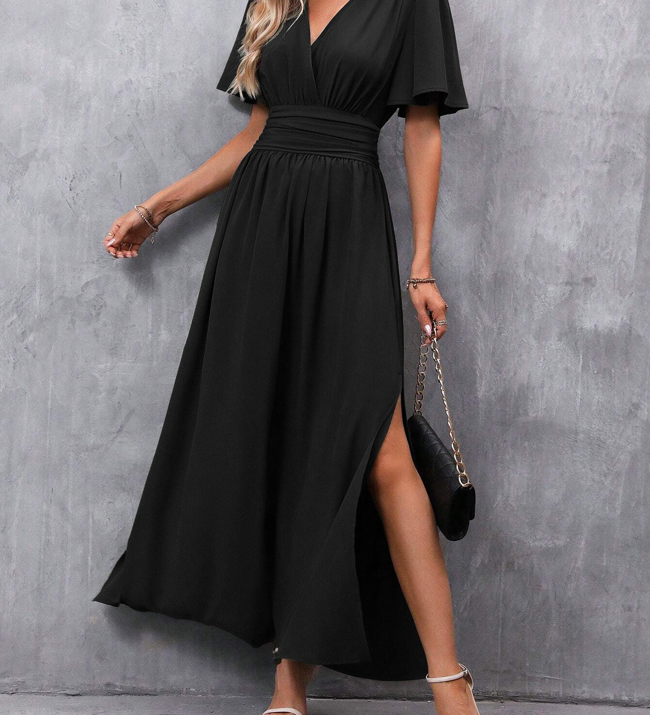 Eterna - Elegantna Maxi Haljina Crna