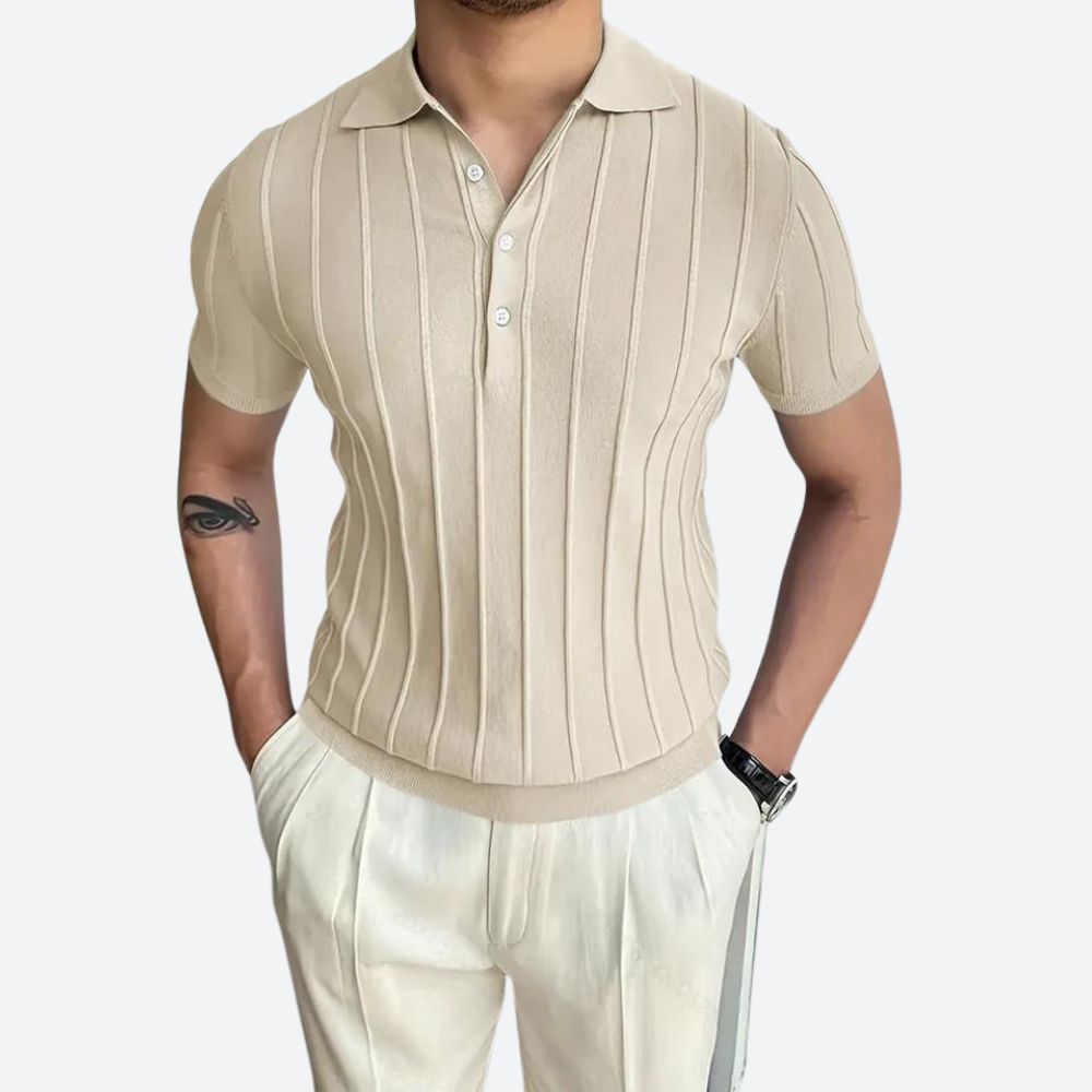 Polo majica - Elastična mješavina s V izrezom