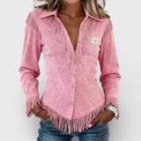 Marina | Blusa od antilopa s resicama