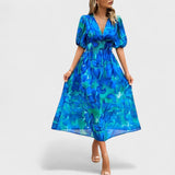 Clara - Elegantna Midi Haljina s Cvjetnim Uzorkom