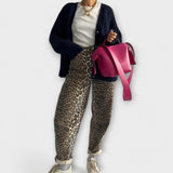 Chandra - Vintage traperice s leopard printom