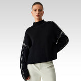Alma | Oversize pulover s visokim ovratnikom i detaljima od pike