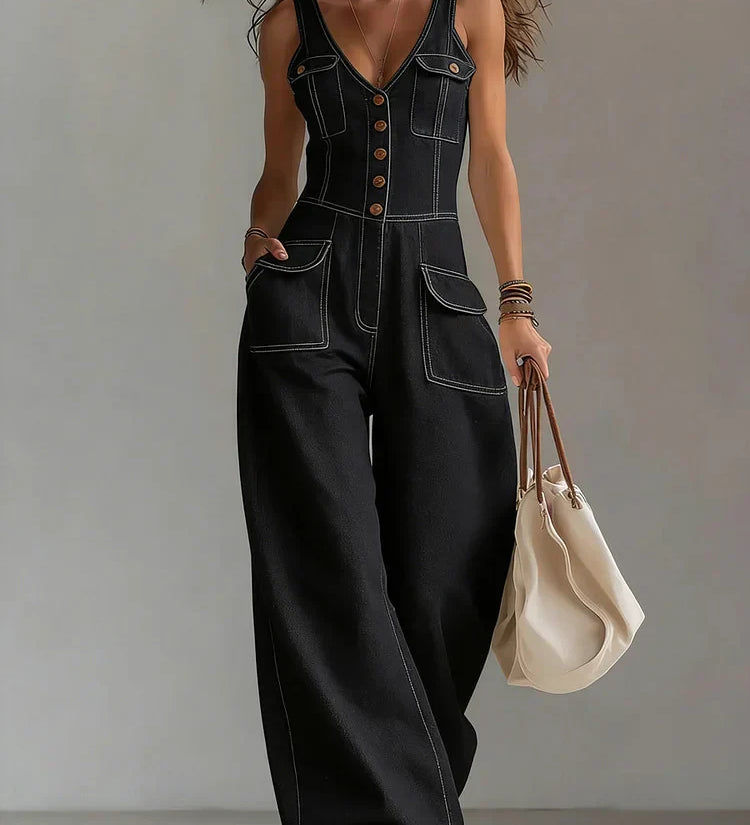 Sofia - Široki Denim Kombinezon