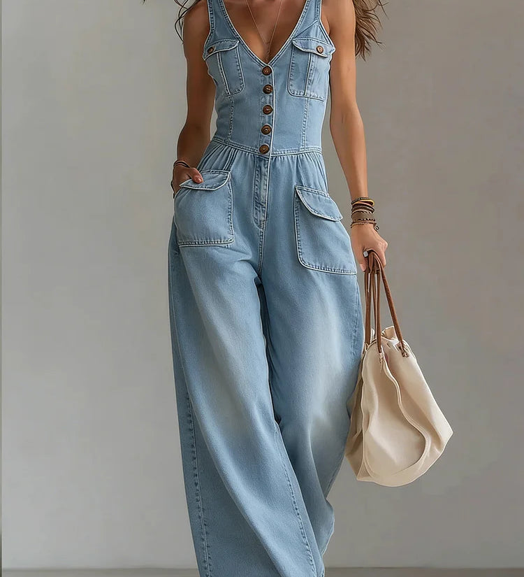 Sofia - Široki Denim Kombinezon