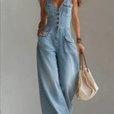 Sofia - Široki Denim Kombinezon
