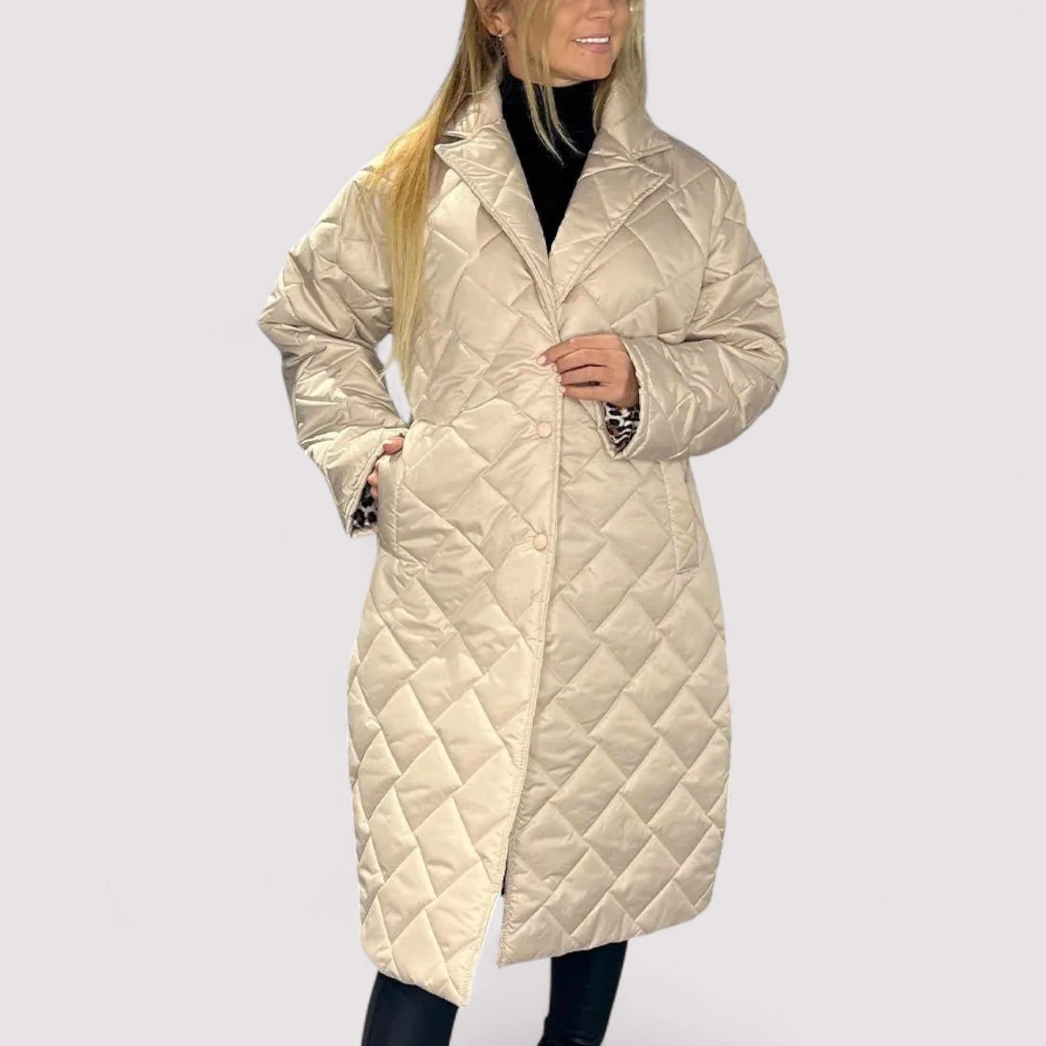 Ofira™ | Prevrnuta jakna s punjenjem i leopard podstavom