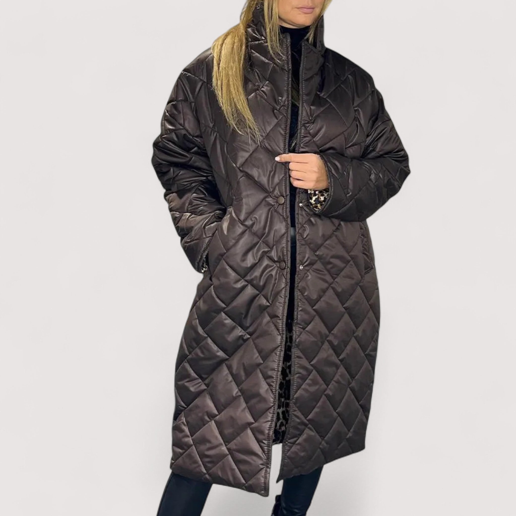 Ofira™ | Prevrnuta jakna s punjenjem i leopard podstavom