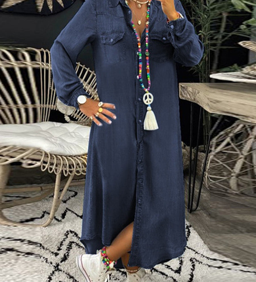 Helena - Elegantna Casual Denim Košulja